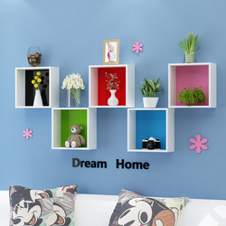 Wall-Mounted Shelf for Living Room Sofa Background Wall Decoration, Creative Wall Hanging Cabinet for Room, Living Room Magic Grid Shelf