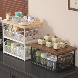 Desktop Storage Rack, Multi-Layer Storage Rack, Multi-Functional Cup Holder, Drawer-Type Snack Organizer, High-End Feel