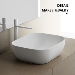Skin-Feel Matte White Classy Above-Counter Basin Classy Artistic Basin Creative Wash Basin Ceramic Wash Basin Balcony Basin