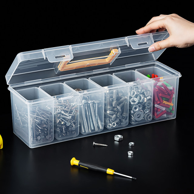 Screw storage box Plastic hardware parts box Small screw expansion screw nut thickening tool storage box rectangular