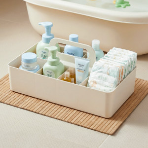 
Baby diaper multi-compartment storage artifact baby product storage box home desktop large capacity handle basket