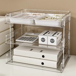 Desktop Storage Box, File and Stationery Storage and Organization Box, Office Dormitory A4 Paper Special Transparent Classification File Rack