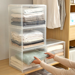 Transparent Clothing Storage Box Wardrobe Closet Baby Storage Box Pants Underwear Organizer Bag Storage