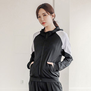 
Fried chicken comfortable clearance special price yoga gym sports top women's large size fat mm cardigan hooded quick-drying and breathable