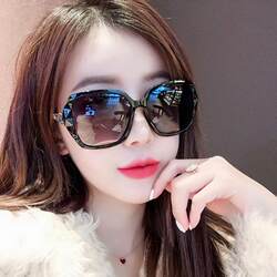 2026 New Women's Polarized Sunglasses Korean Style Celebrity Trendy Glasses Round Face Large Frame Anti-Uv Diamond-Encrusted Sunglasses