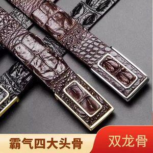 
Pure large bones/double bones/real crocodile leather belts/belts for men 3.8cm personalized custom gift
