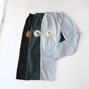 
Spring, summer and autumn women's casual pants with elastic waist, loose embroidered harem pants, fashionable and versatile carrot pants, trousers H5