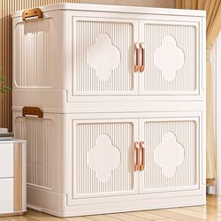 Storage Cabinet, Multi-Layer Simple Storage Cabinet for Home Use, Baby Wardrobe, Foldable Plastic Large Organizing Box