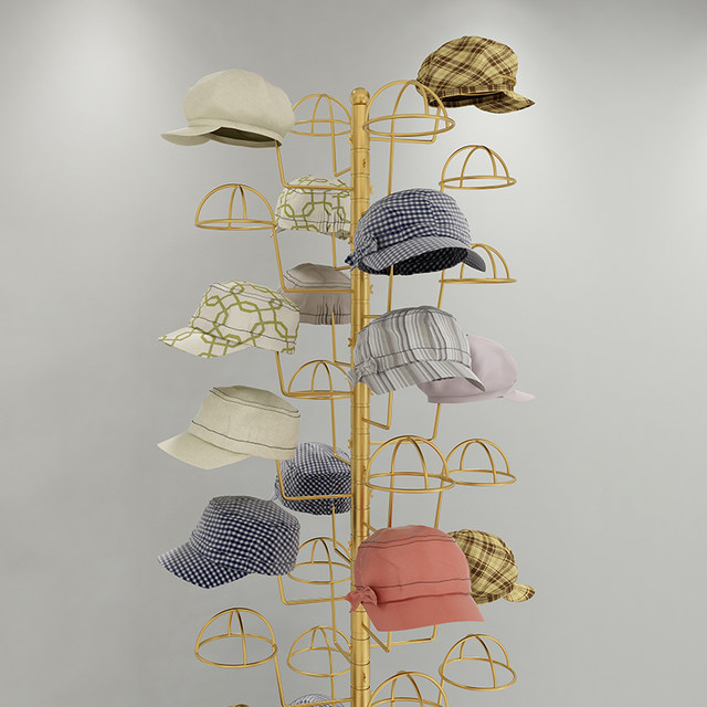 Clothing store sun hat storage shelf floor-standing hat rack mother and ...