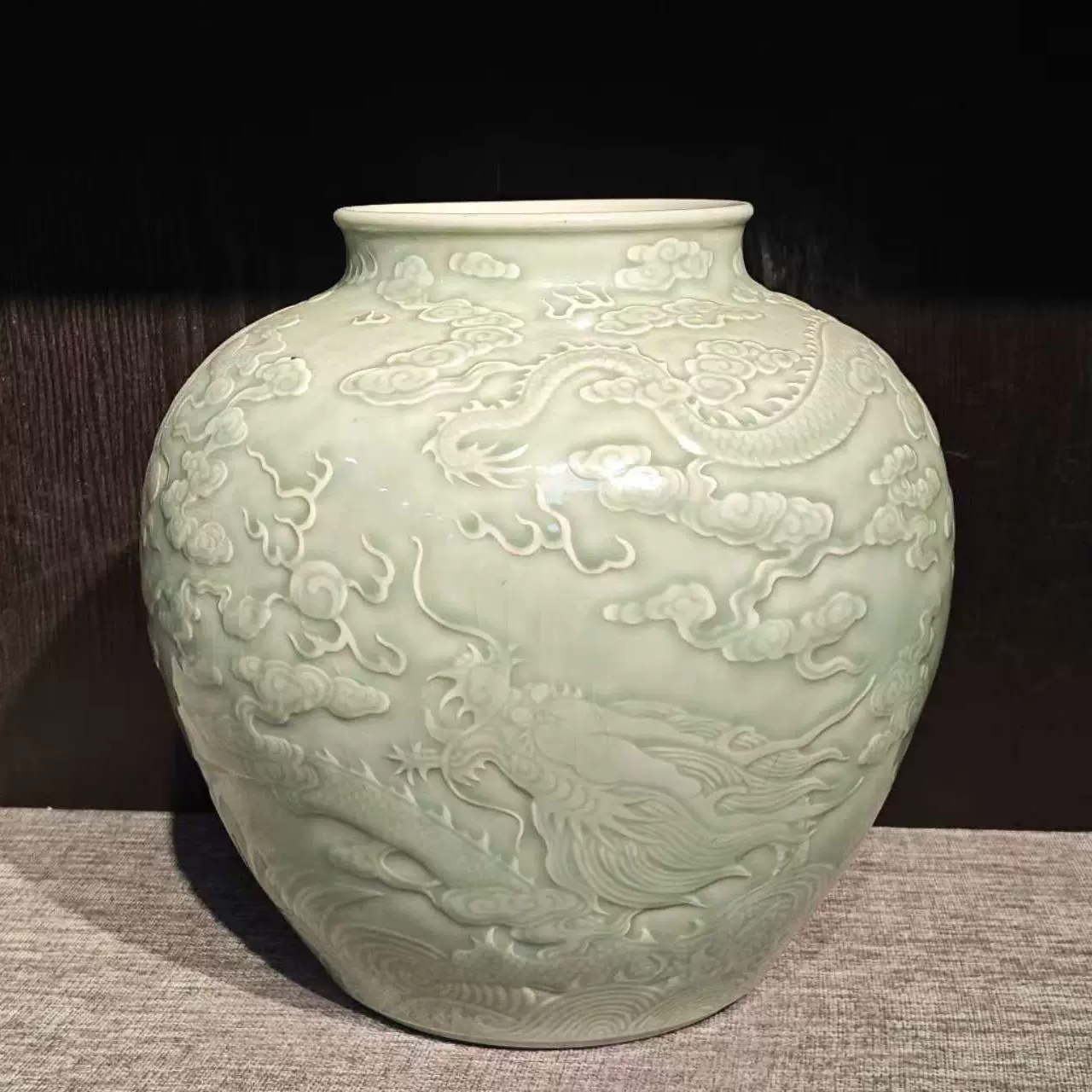 【伝来】古董品 唐物 宋官窯 古陶磁器 祭紅釉獸耳瓶 大宋御哥窯款 置物擺件 旧蔵☆中国古美術 老窑瓷器古瓷陶器唐宋古瓷宋代官窑传世双耳开片哥窑小罐一件