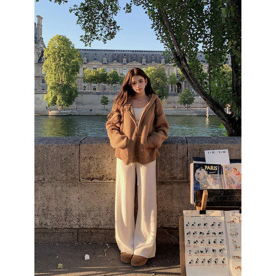 
Limited Edition [Letter from Madeleine] 'Thick Needle Feel' Woolen Jacket/Double-sided Brushed Tee/100% Wool Pants