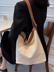 Lazy Canvas Bag, Large-capacity Tote Bag, Fashionable And Casual Shoulder Bag, Mother-in-law Bag, Ta Nianliang Bag, Japanese Style Cross-body Bag