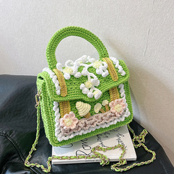 Korean Small Square Bag Wool Hand-knitted Diy Material Bag Homemade Gift For Girlfriend Fairy Shoulder Crossbody Bag