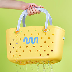 2025 New Outdoor Camping Picnic Basket ins Supermarket Grocery Shopping Basket Portable Bathing Storage Basket