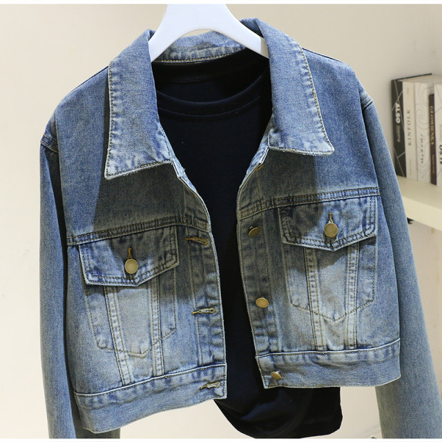 Retro Hong Kong style denim jacket for women spring 2024 new loose ...