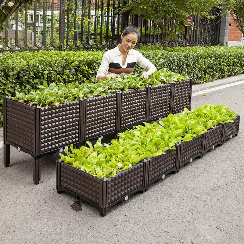 加深咖啡陽臺蔬菜種植箱家庭菜園種菜盆屋頂特大長方形塑料花