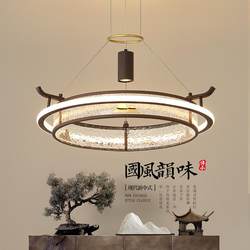 New Chinese-Style Living Room Chandelier, Modern Round Dining Room Restaurant Private Room Chandelier, Hotel Clubhouse Zen Tea Room Chandelier