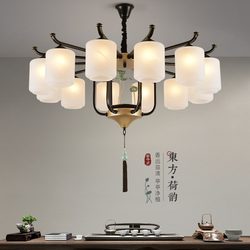 New Chinese-Style Chandelier, Living Room Lamp, Chinese-Style Tea Room Lotus Lamp, Retro Private Room Restaurant Hotel Chinese-Style Lighting Fixtures Collection