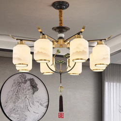 Modern Chinese-Style Living Room Chandelier for Home, Featuring an Elegant Chinese Zen Design, Suitable for Bedrooms, Dining Rooms, and Hotel Private Rooms, with a Simple Ceiling Lighting Design