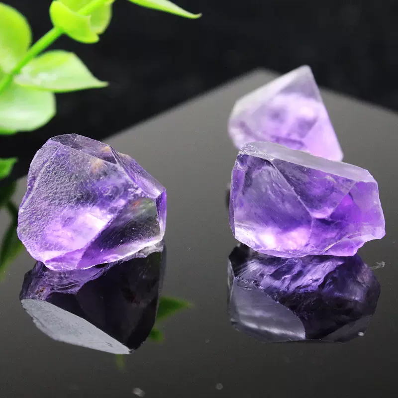 易晶缘天然紫水晶原石毛料雕刻小颗粒好质量净体珠矿物晶体宝石-Taobao