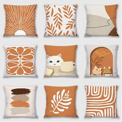 Nordic Throw Pillow Sofa Living Room Cushion Headboard Square Orange Car Lumbar Support Backrest Cushion