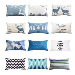 Nordic Elk Sofa Pillow Rectangular Backrest 30*50/40*60/70 Office Lumbar Pillow Cushion