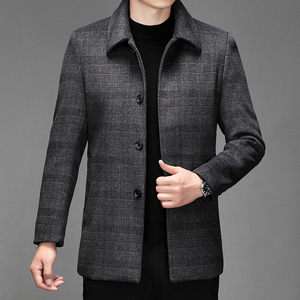 
Winter men's 80% duck down down jacket wool woolen coat lapel liner removable fashion urban