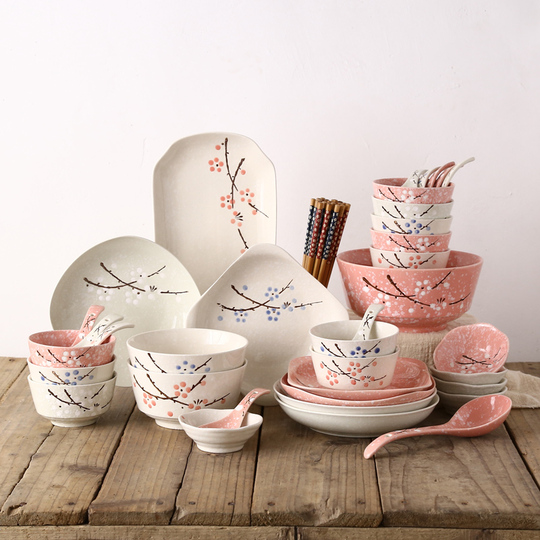 TOKYO Design studio, Sakura, set di ciotole 2 x 19,7 cm, Giappone, rotonde, due ciotole in confezione regalo decorativa