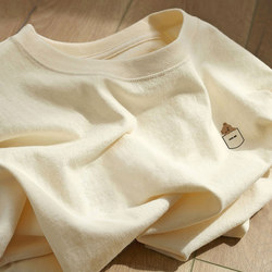 2025 New Hong Kong Style American Print Pure Cotton Long-Sleeve T-Shirt for Women, Spring and Autumn Loose Design Niche Top