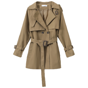 
Short windbreaker for women, loose and slim 2024 spring, autumn and winter new British mid-length jacket high-end temperament