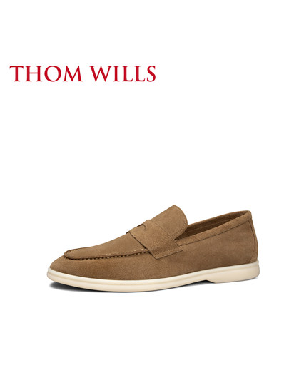 Thomwills スエード ローファー 本革 メンズ レザー シューズ - サマー 