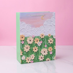 Creative Three-Dimensional Oil Painting Gift Bag, High-End Holiday Return Gift Paper Bag, Kindergarten Graduation Gift Packaging Bag