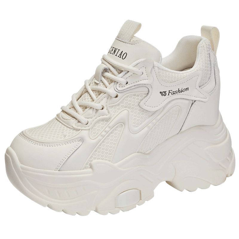 2025春季新款老爹鞋女式厚底增高運動鞋艾格鳥休閒女鞋圓頭拼接