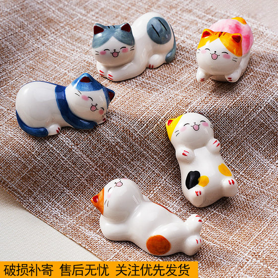 
Soft cute cat ceramic chopstick holder, creative animal chopstick pillow, home hotel table chopstick holder, free shipping for orders over 9.9 yuan