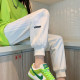 White sweatpants for women in spring and autumn thin loose ties ins trendy small radish casual pants