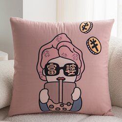 Removable and Washable Thick Cartoon Pillow, Headboard Cushion, Sofa Pillow, Cute Square Pillowcase for All Seasons, Without Insert, 45X45