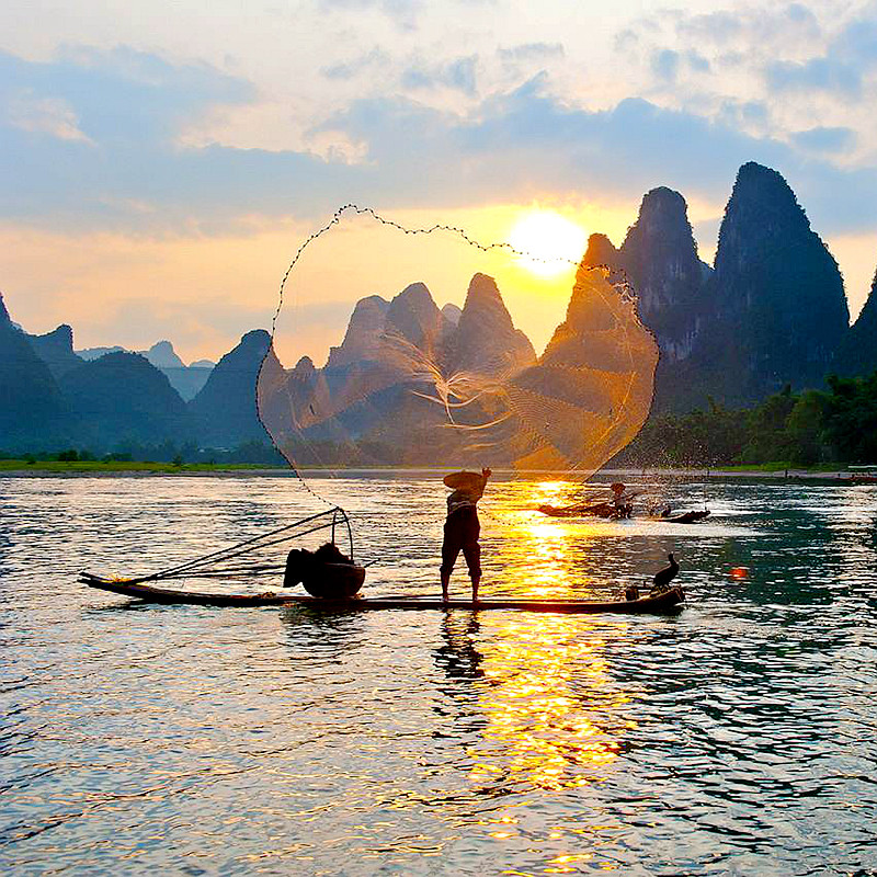 【纯玩含机票】广西桂林阳朔旅游漓江游船竹筏漂流4天3晚跟团游