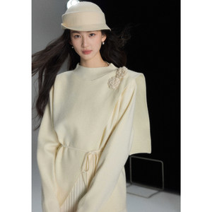 
Eryang Design [Jian Xi] Elegant and luxurious hand-knitted flower round neck sweater for women, high-end temperament top