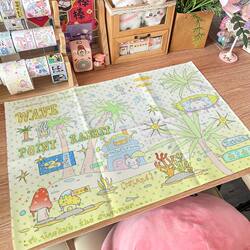 Original Bozi's Island Vacation Tablecloth, Table Mat, Cotton and Linen Vintage Journal Background Cloth, ins New Cute Cover Cloth