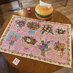 Original Flower Cake Cotton and Linen Tablecloth Table Mat Cute Decoration Journal Background Cloth Desk Coffee Table Cabinet Cover Cloth