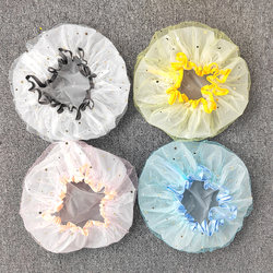 Star Shower Cap for Women, Waterproof and Moisture-Proof, for Bathing, Home Use, Shower Head Cover, Double-Layer Hair Mask, Special Bathing Cap ins Style