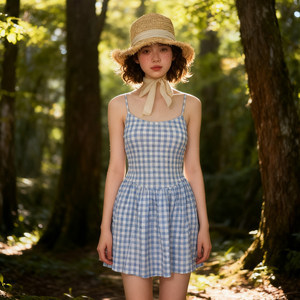 
Shanxia-W minor one-piece retro plaid belly-covering slimming skirt swimsuit hot spring swimsuit for women + lace jacket