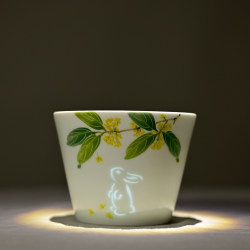 Jingdezhen Hand-Painted Underglaze Color Rabbit, Osmanthus, Deer, Hydrangea Creative Exquisite Cup Tea Cup Coffee Cup Latte Art Cup