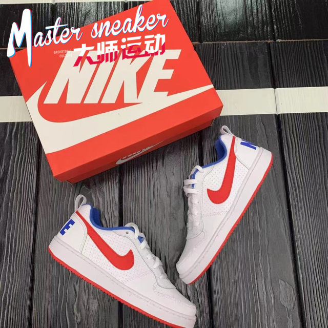 Nike COURT BOROUGH Chicago white and red women's sports and casual low-top sneakers DD8495-106