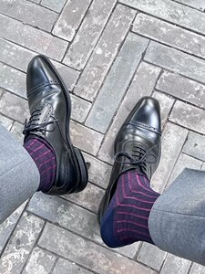 
Men's mercerized cotton pit socks dark blue turned red exported from Germany quality boneless summer thin style