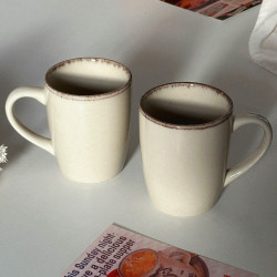Mr. White Peach Simple Ins-Style Ceramic Water Cup Retro Mug Nordic Household Coffee Cup Office Drinking Cup