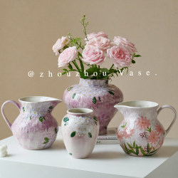 Jingdezhen Ceramics, Light Luxury, High-End, Mood-Stabilizing Vase Decoration, Living Room Flower Arrangement, Design-Focused, Niche