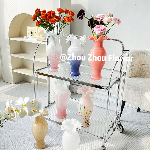 French medium -old flower bottle decorative hydroponic flower arrangement decoration table home retro light luxury simplicity flower flower fenton
