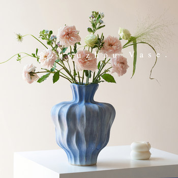 Vase ornaments wabi-sabi Jingdezhen ceramic vases living room model room home soft decoration creative flower arrangements