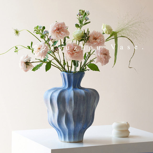 Vase ornaments wabi-sabi Jingdezhen ceramic vases living room model room home soft decoration creative flower arrangements